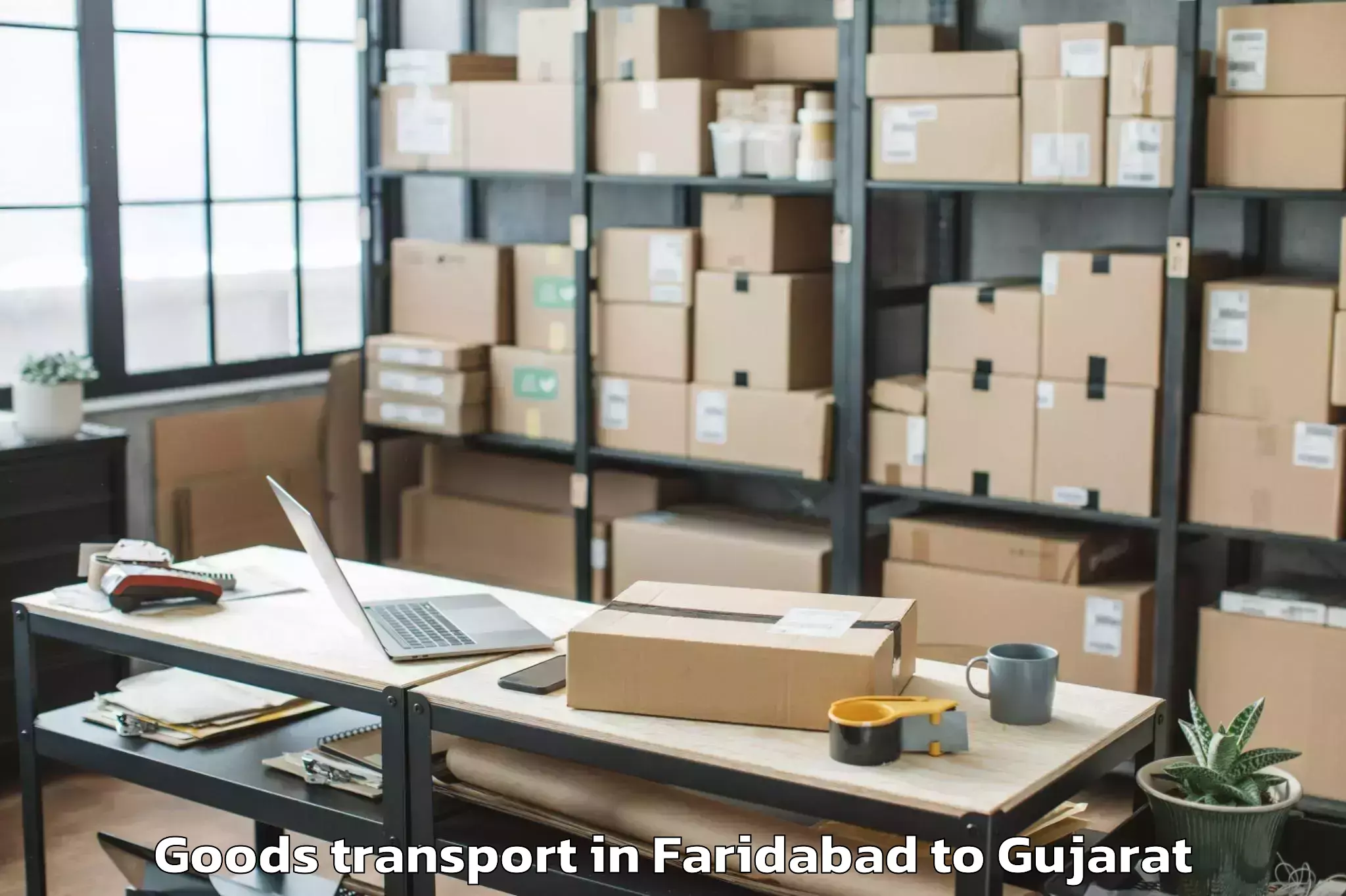 Easy Faridabad to Netrang Goods Transport Booking